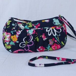 Vera Bradley Retired Ribbons Pattern Small Crossbody Adjustable Strap Zippered